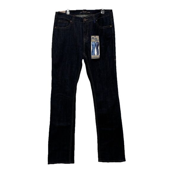 Cowgirl Tuff NWT Just Tuff Jeans Women 34 XLong Dark Wash Natural Waist Stretch - Picture 2 of 12